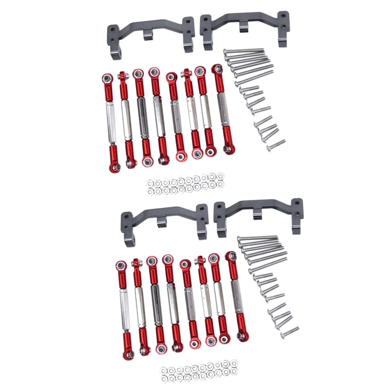 

2X for WPL B1 B-1 B14 B-14 B24 B-24 C14 1/16 Metal Pull Rod Steering Pull Rod Servo Rod Pull Rod Base,Red