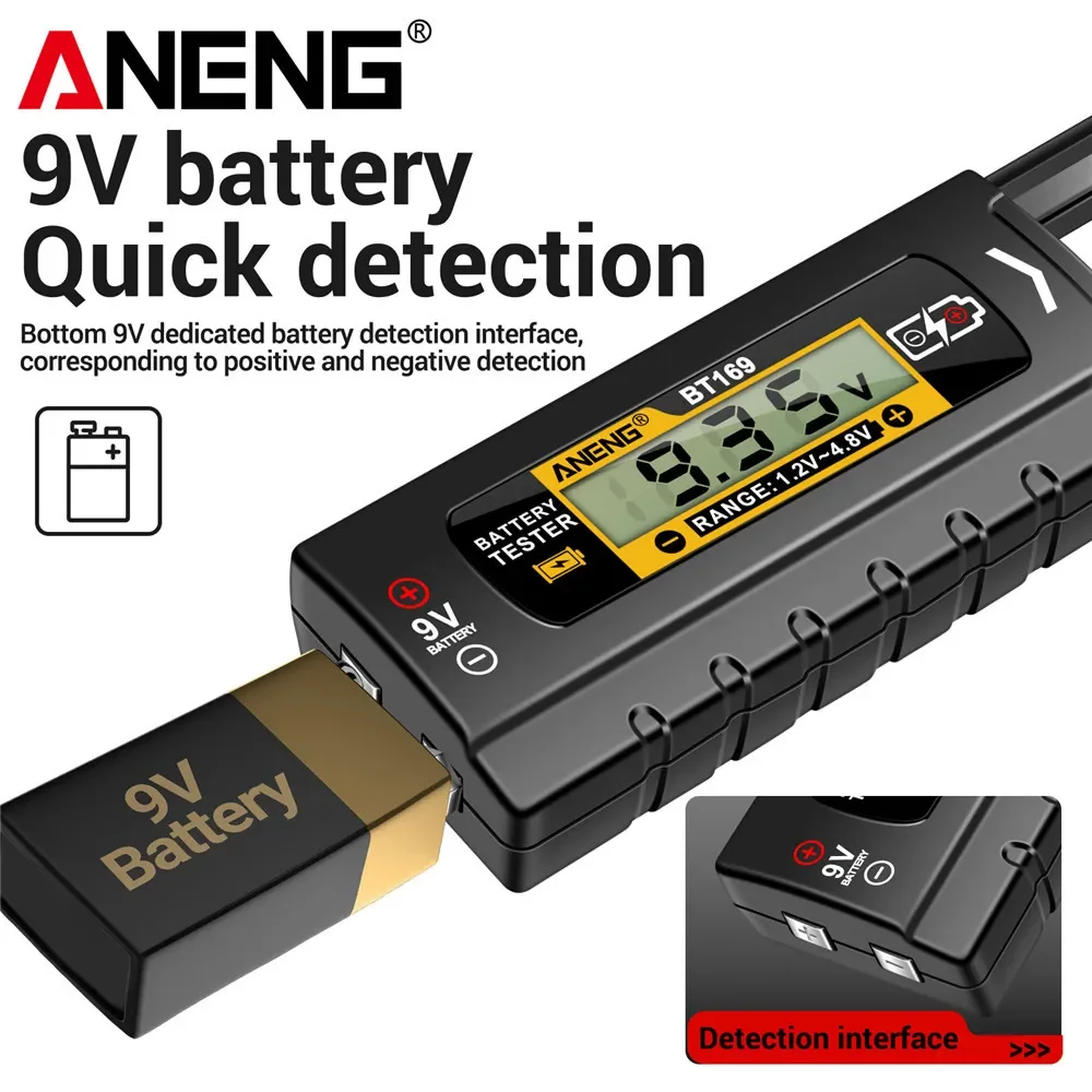 Фото Цифровой мультиметр ANENG SZ06+BT169, набор для проверки батарей, высокоточный тестер напряжения постоянного/переменного тока, диодный тестер, для электриков и домашнего использования №4