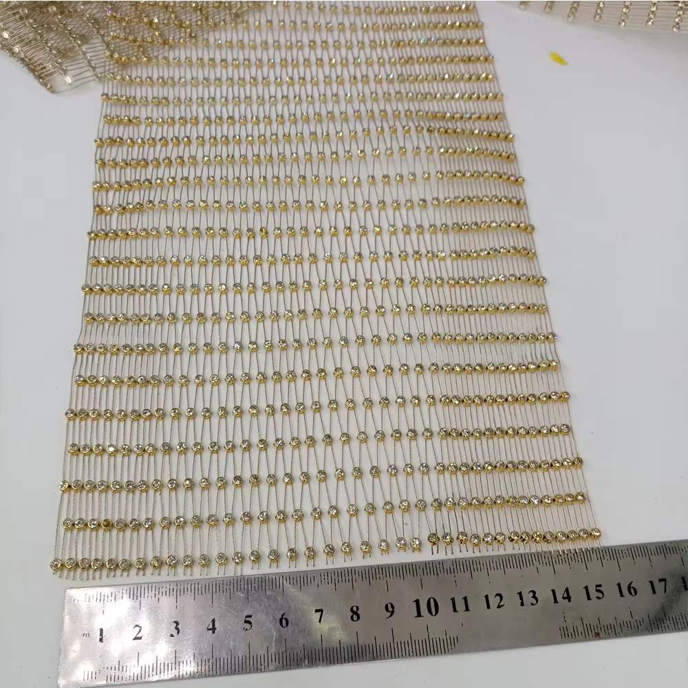 Золотая рыболовная сеть камень кристалл стразы соединительная ткань 2023