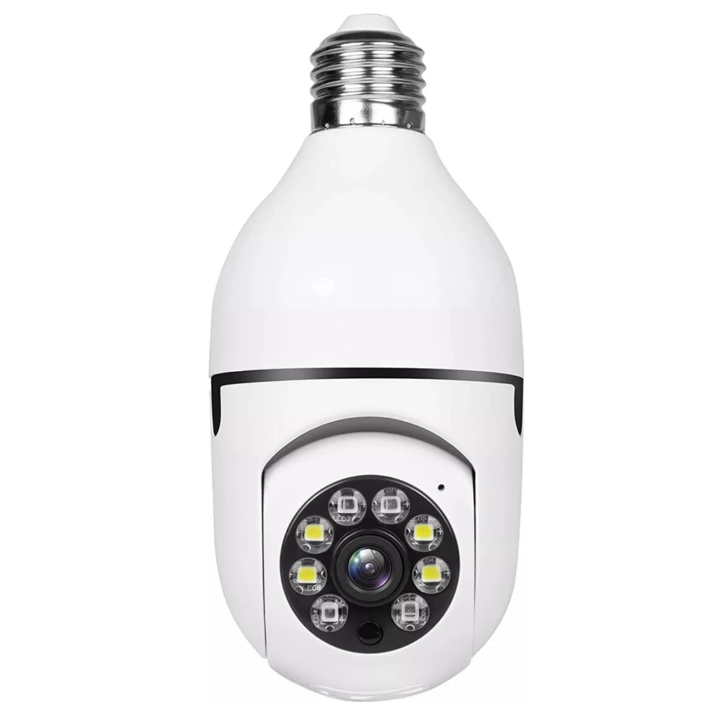 

Камера видеонаблюдения с лампочками E27, Wi-Fi IP-камера с ночным видением, полноцветный автоматический прибор для слежения за людьми, 4-кратный цифровой зум, монитор безопасности