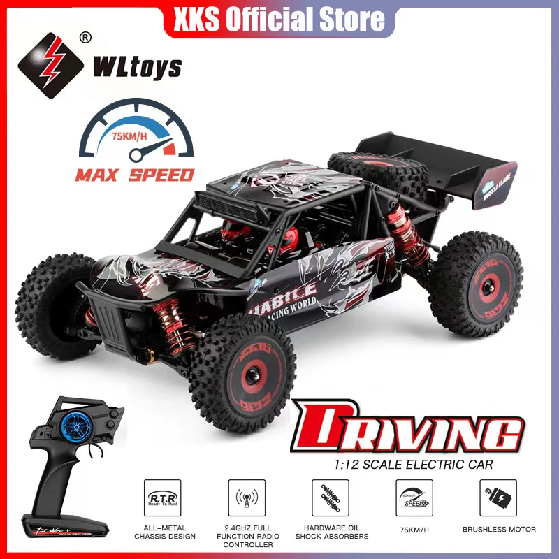 Wltoys 124016 4WD 75Km/H With Free Parts Kit Brushless Motor High Speed Racing 1/12 2.4GHz Off-Road Drift Car RC Car
