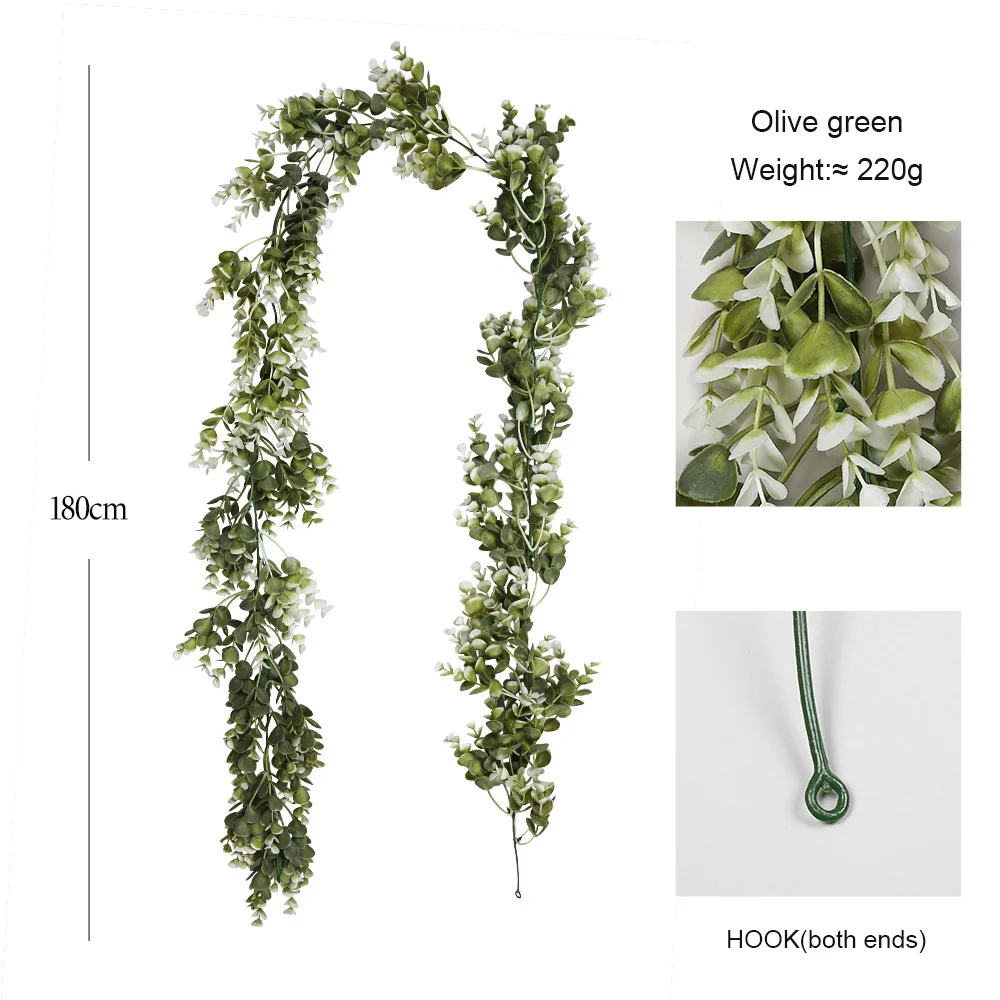 Искусственные листья эвкалипта короткие ветки цветы из искусственного спрей