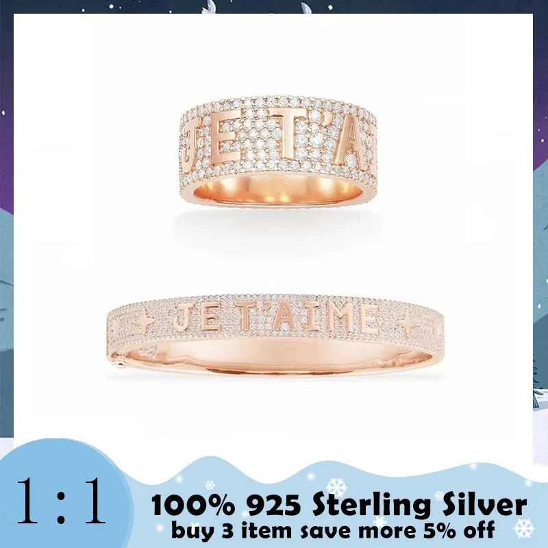 Lidu High Quality 925 Sterling Silver 2022 New Monogram Diamond Bracelet Plated With Rose Gold Monaco Jewelry Free Delivery