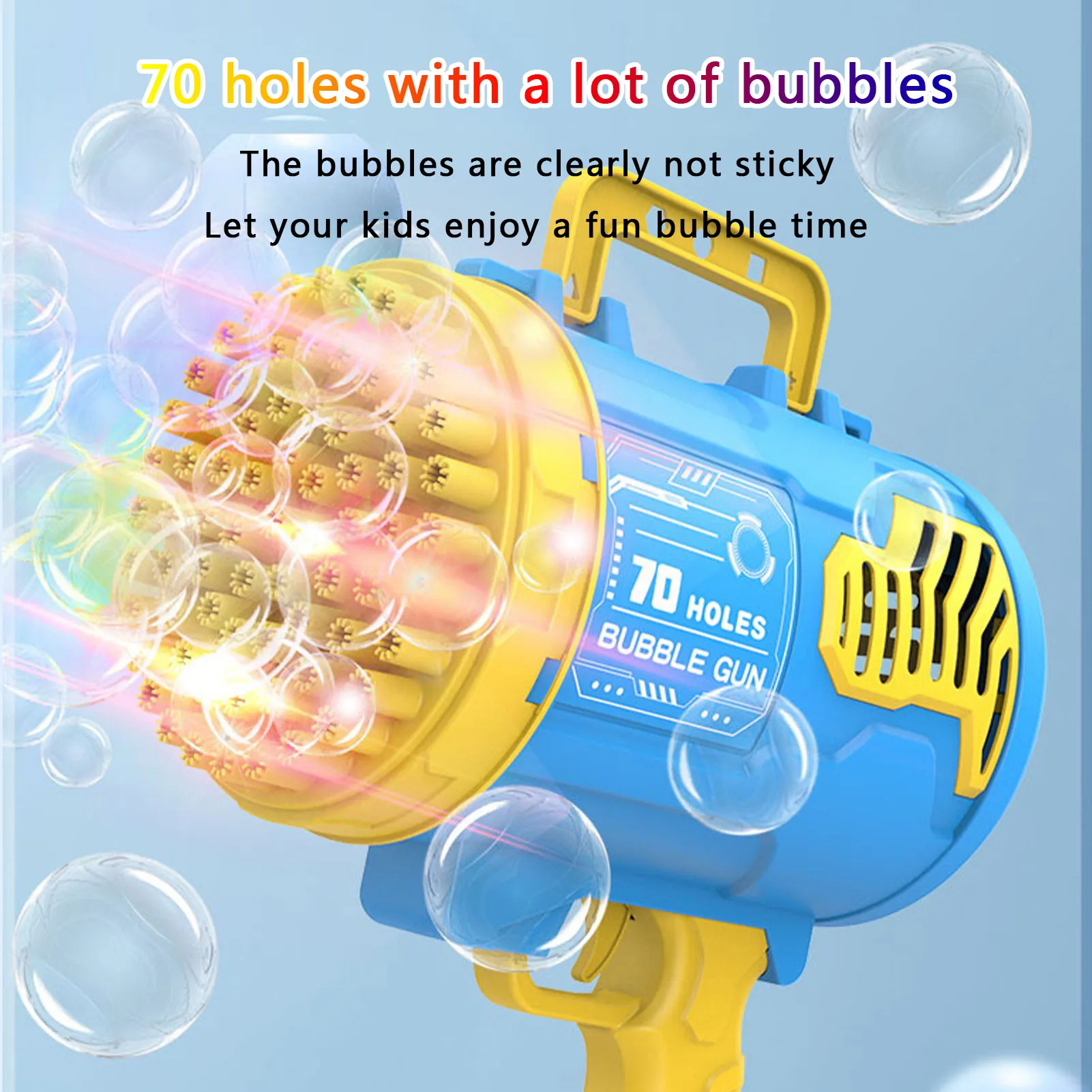 

70-Holes Rocket Launcher Bubble Guns Automatic Bubble Machine Toys With Brilliant Lights Automatic Bubble Machine Rocket