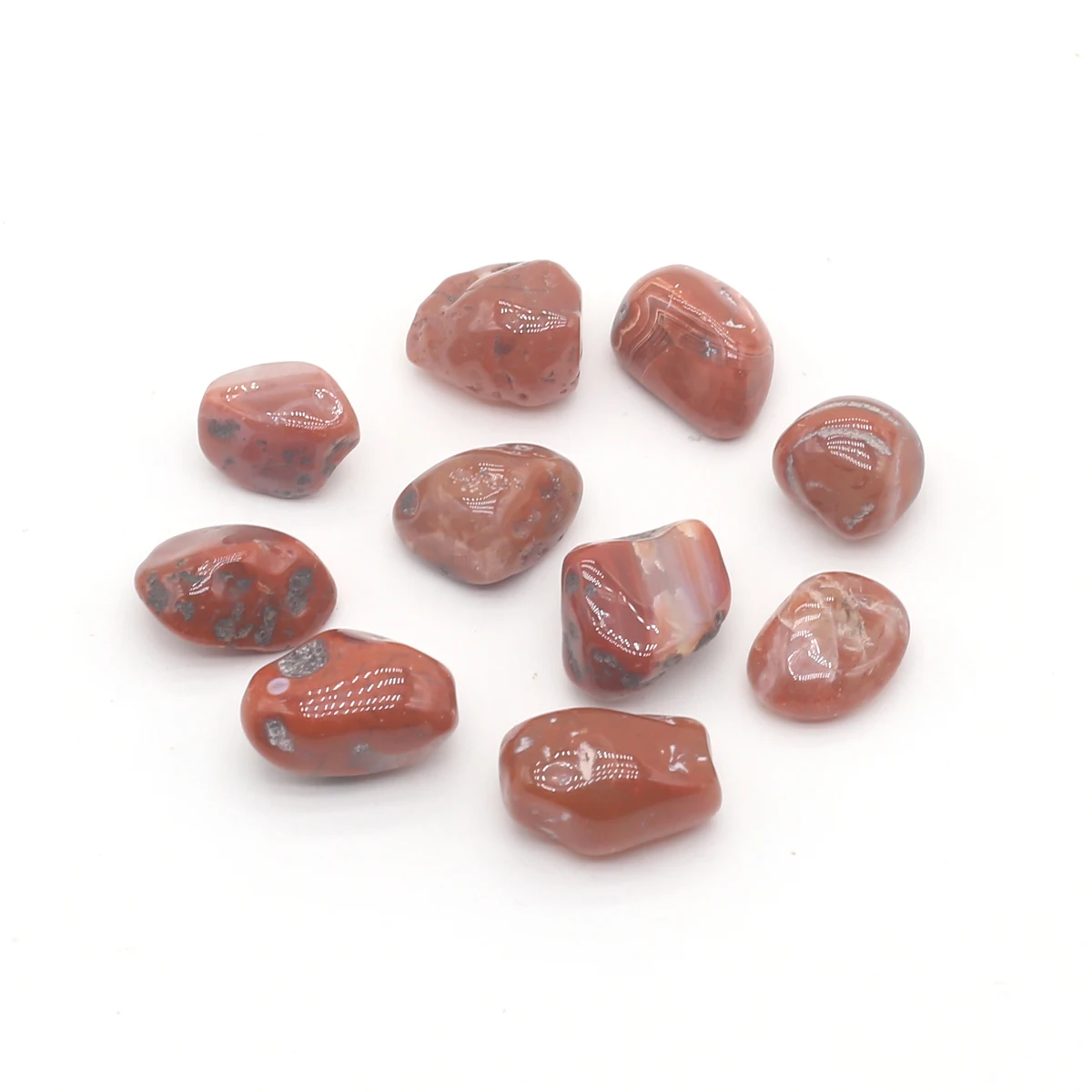 

4 Pcs Natural Stone Beads No Hole Irregular Red Agate Healing Energy Stone for Jewelry Making Decoration