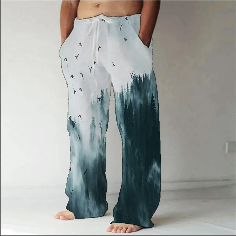 

Fashion Cool Hip Hop Graffiti Loose Men's Pants 2022 Spring Autumn New Straight Drawstring 3d Digital Printing S-5XL Casual Pant