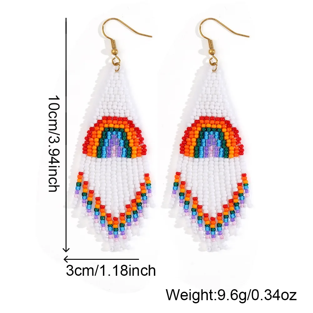 1 пара женских сережек с кисточками радужные плетеные серьги богемный ретро