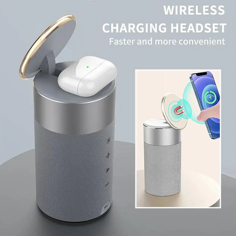 

4-в-1 наушники Беспроводная зарядка аудио магнитный беспроводной динамик мини-динамик беспроводная Bluetooth-Колонка зарядное устройство J8J4