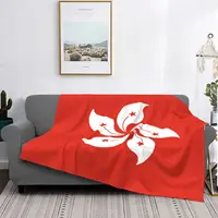 Hong Kong Flag Blanket National Country Nation Bedspread Super Soft Warm Quilt Sofa Bed Plush Bedroom Picnic Velvet