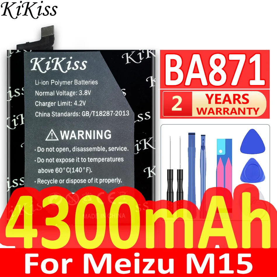 

4300mAh BA871 Battery For Mei zu Meilan M15 Smartphone In Stock Latest Production High Quality Battery+Tracking Number
