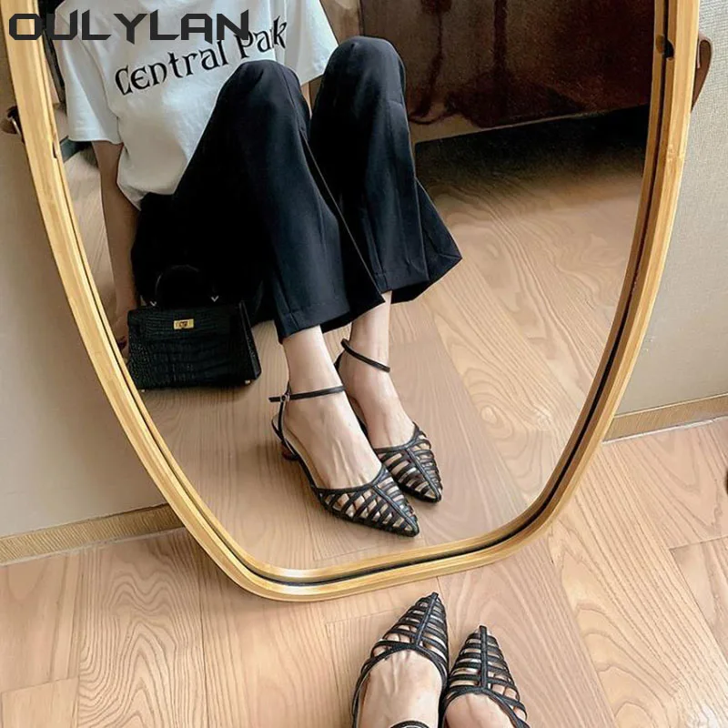 Женские офисные босоножки Oulylan туфли с острым носком женские на высоком каблуке