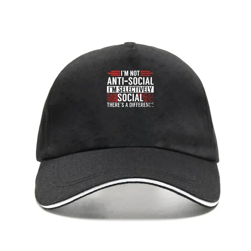 

Men Snapback Hat Not Antisocial Selectively Social For Introverts Bill Hat Women Baseball Cap