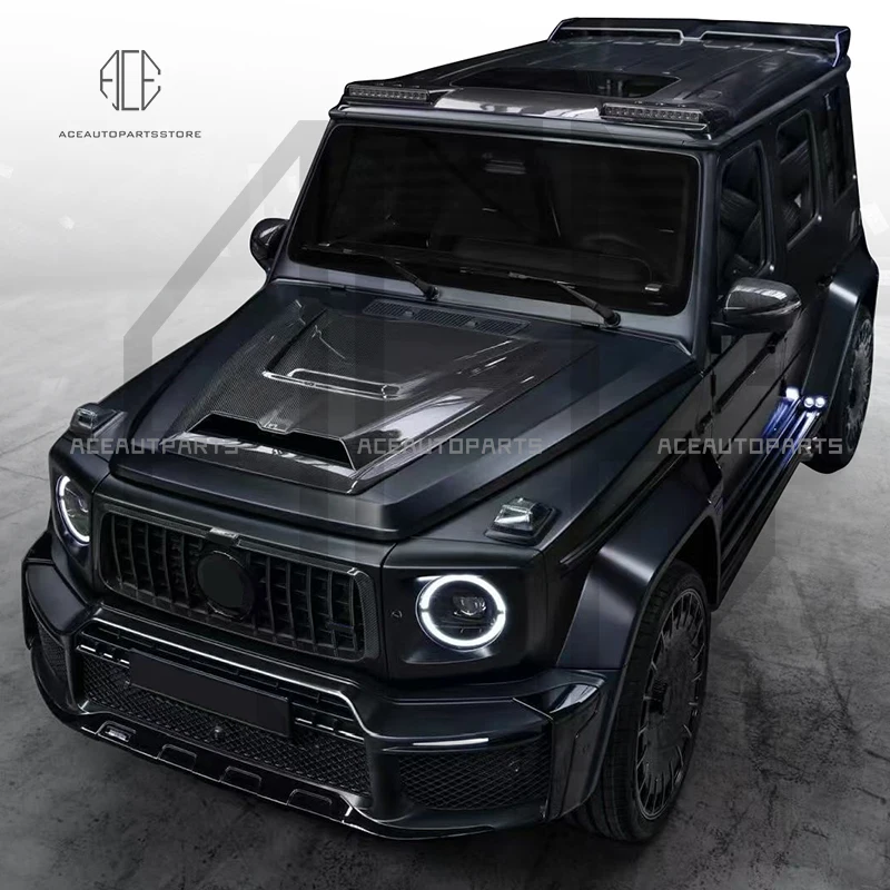 Фото Высокоглянцевый сухой автомобильный капот из углеродного волокна для Mercedes Benz G-Class W465 G500 G63 G580 2025, капот двигателя, внешние аксессуары №4
