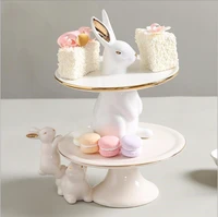 nordic cute rabbit fruit plate cake snack plate creative model room restaurant coffee table desktop storage tray
