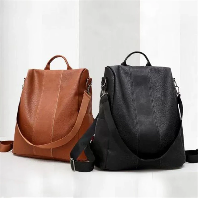 Classic Vintage Women Backpack Leather PU Fashion Backpack Women Casual High Quality Designer School Bag for Girl Travel Bag