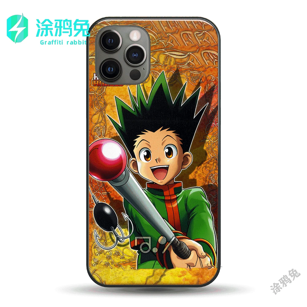 

Case for iPhone 11 12 13 mini pro XS MAX 8 7 6 6S Plus X SE XR call flash led cover Gon Freecss Anime hunter x hunter Phone