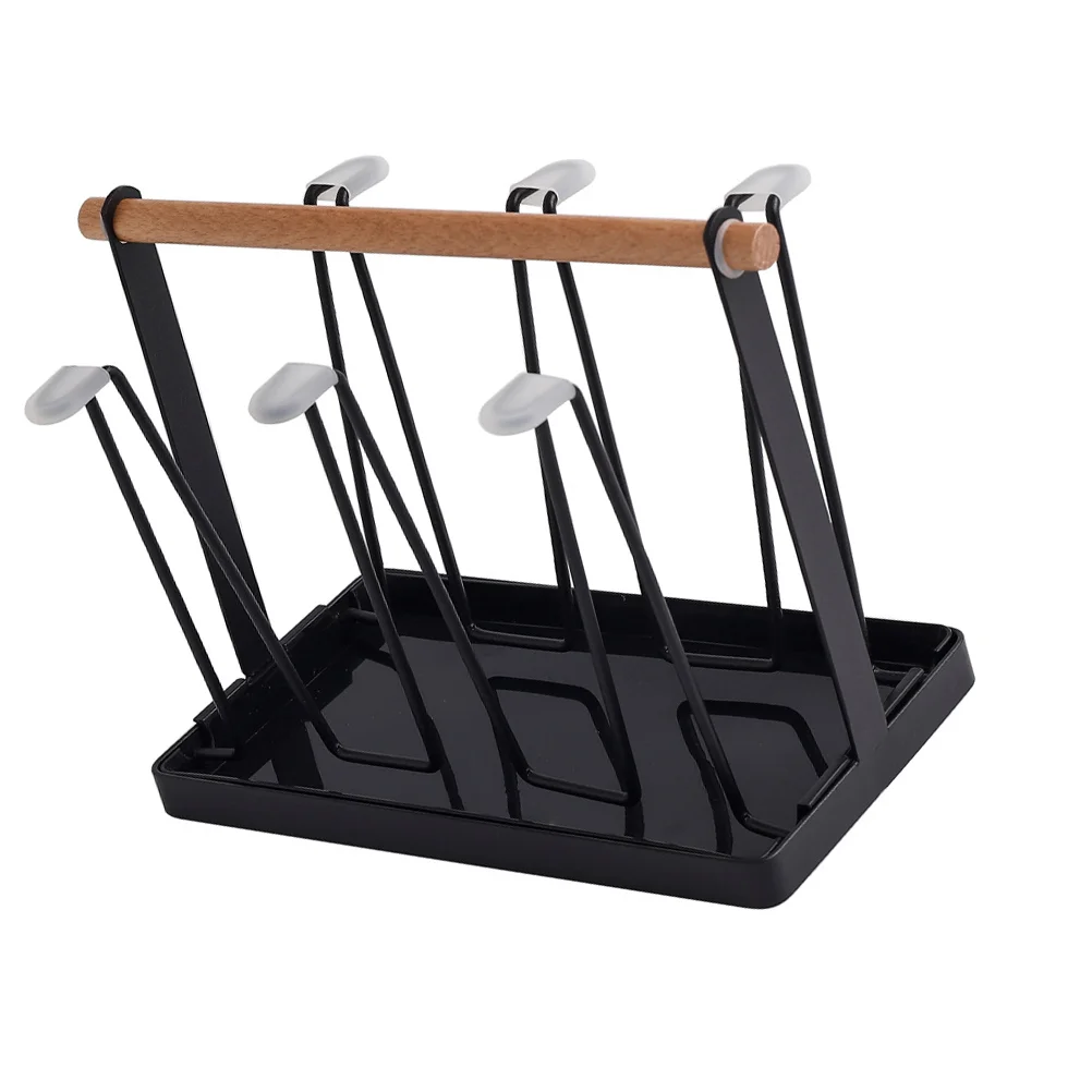 

Drying Rack Cup Bottle Holder Organizer Mug Stand Metal Drainer Coffee Dryer Cups Countertop Tray Iron Storage Drain Shelf Tea