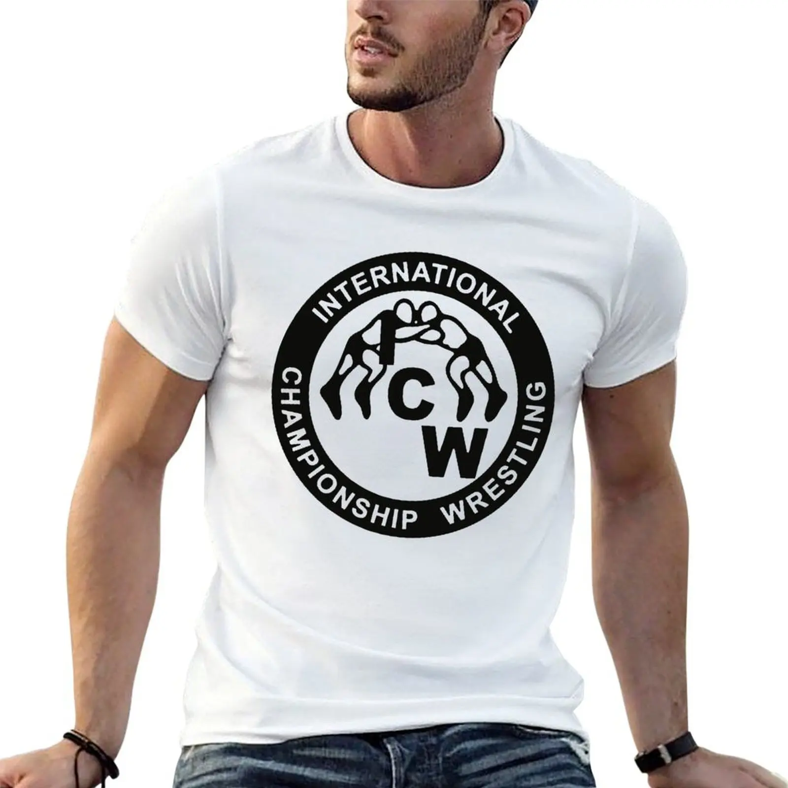Фото Футболка ICW: International Championship Wrestling, стандартного кроя, однотонная. №1