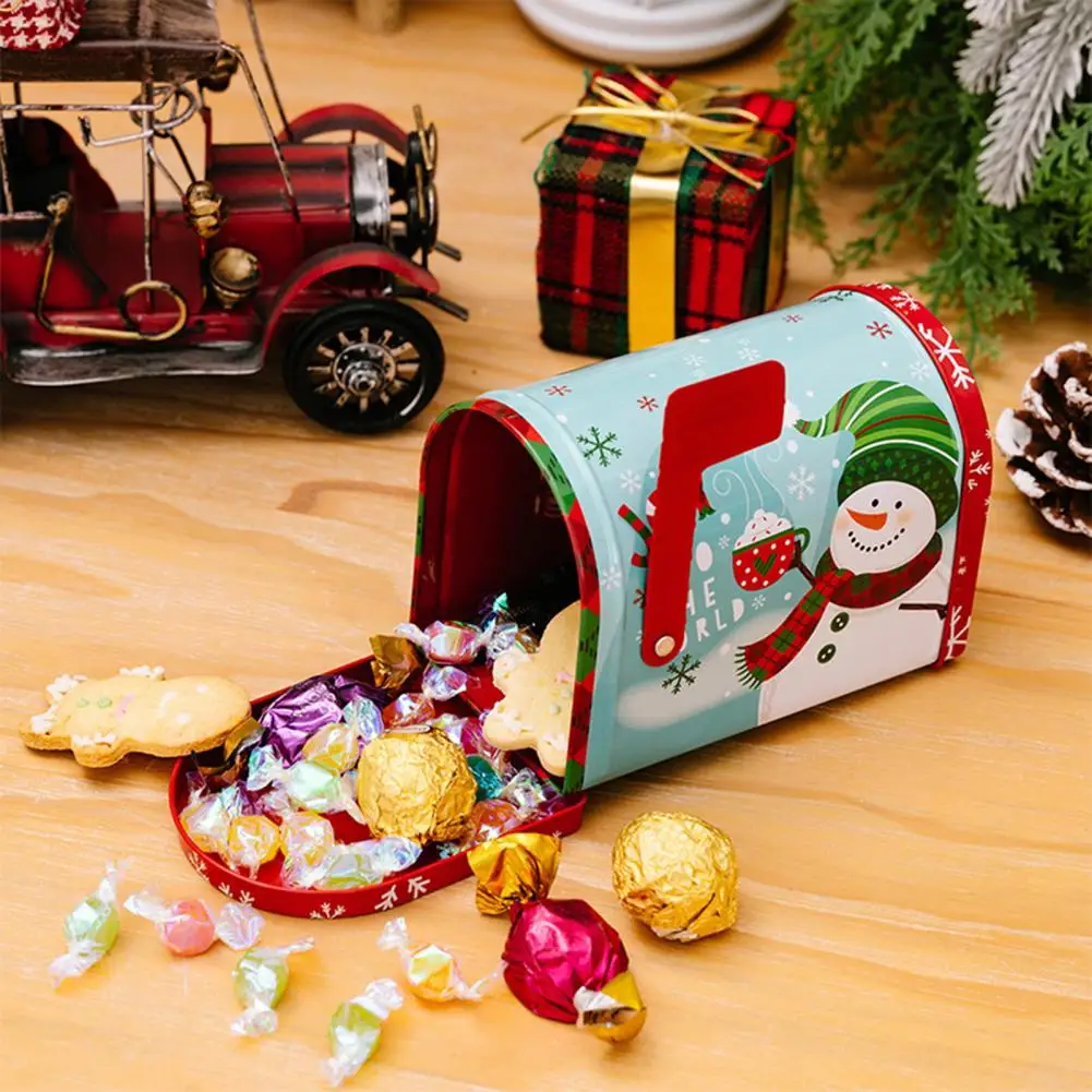 Festive Christmas Mailbox-shaped Ornament Box Create With Brilliant Color Xmas Decor Cookie Candy