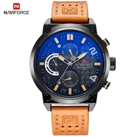 naviforce fashion casual mens watches high quality genuine leather wrist watch for men waterproof sports quartz clock with date