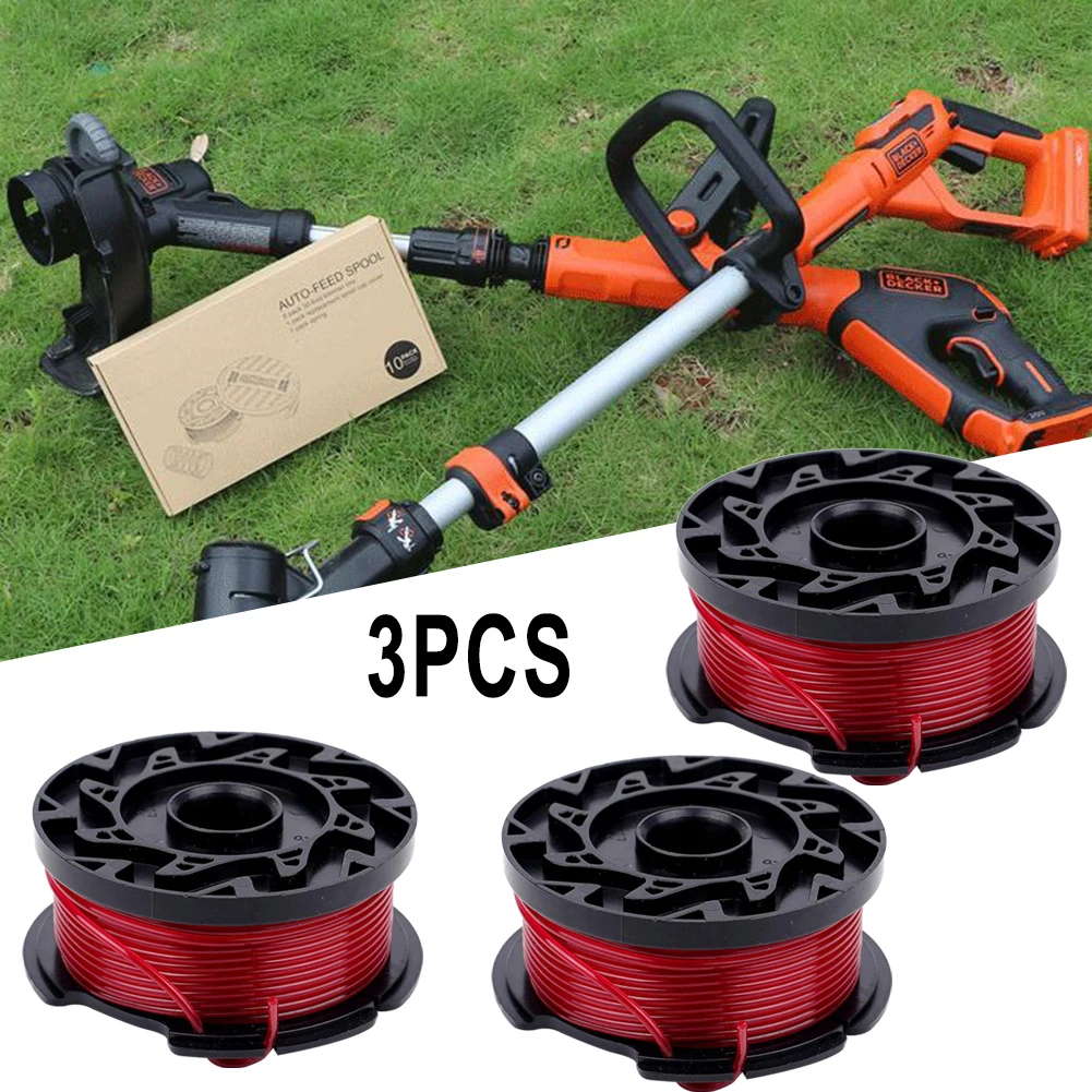 

3pcs Grass Trimmer Head 1.65mm Grak Red Round Nylon Rope Replacement GL280 GL301 GLC13 GH610 GH400 GH500 Trimmer Accessories