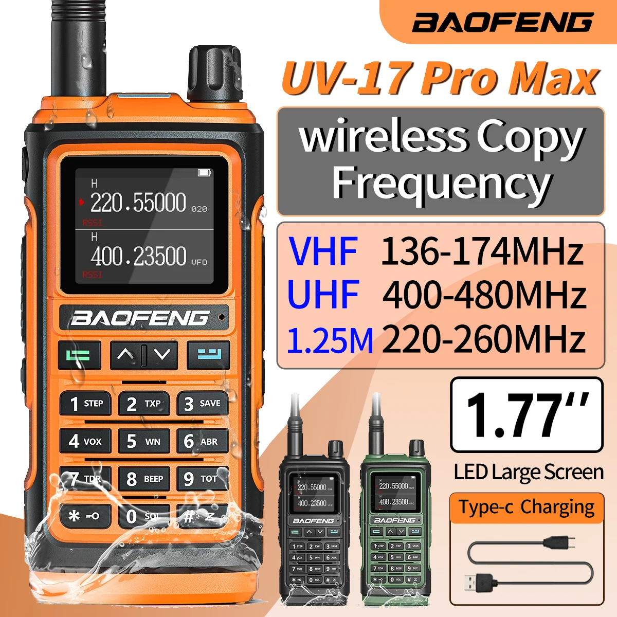 Портативное Радио Baofeng UV-17 Pro Bluetooth K5 21 Расширенная Деталь Беспроводная Радиосвязь