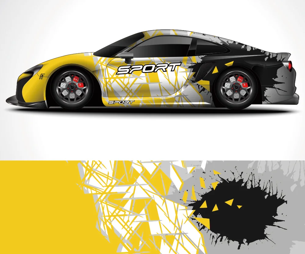 Виниловая наклейка с изображением фрагментов современный дизайн векторное