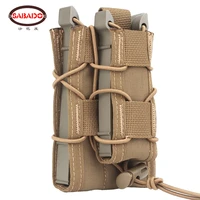 tactical 5 56 9mm double stack magazine pouch molle mag holder flashlight storage military belt hunting vest accessories