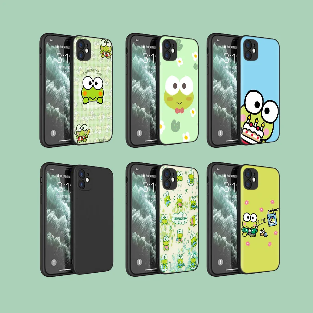 Черный Защитный чехол для VIVO Y12S Y12 Y17 Y21 Y21S Y31 Y31S Y52S Y36 Y76 Y76S Kerokero Keroppi