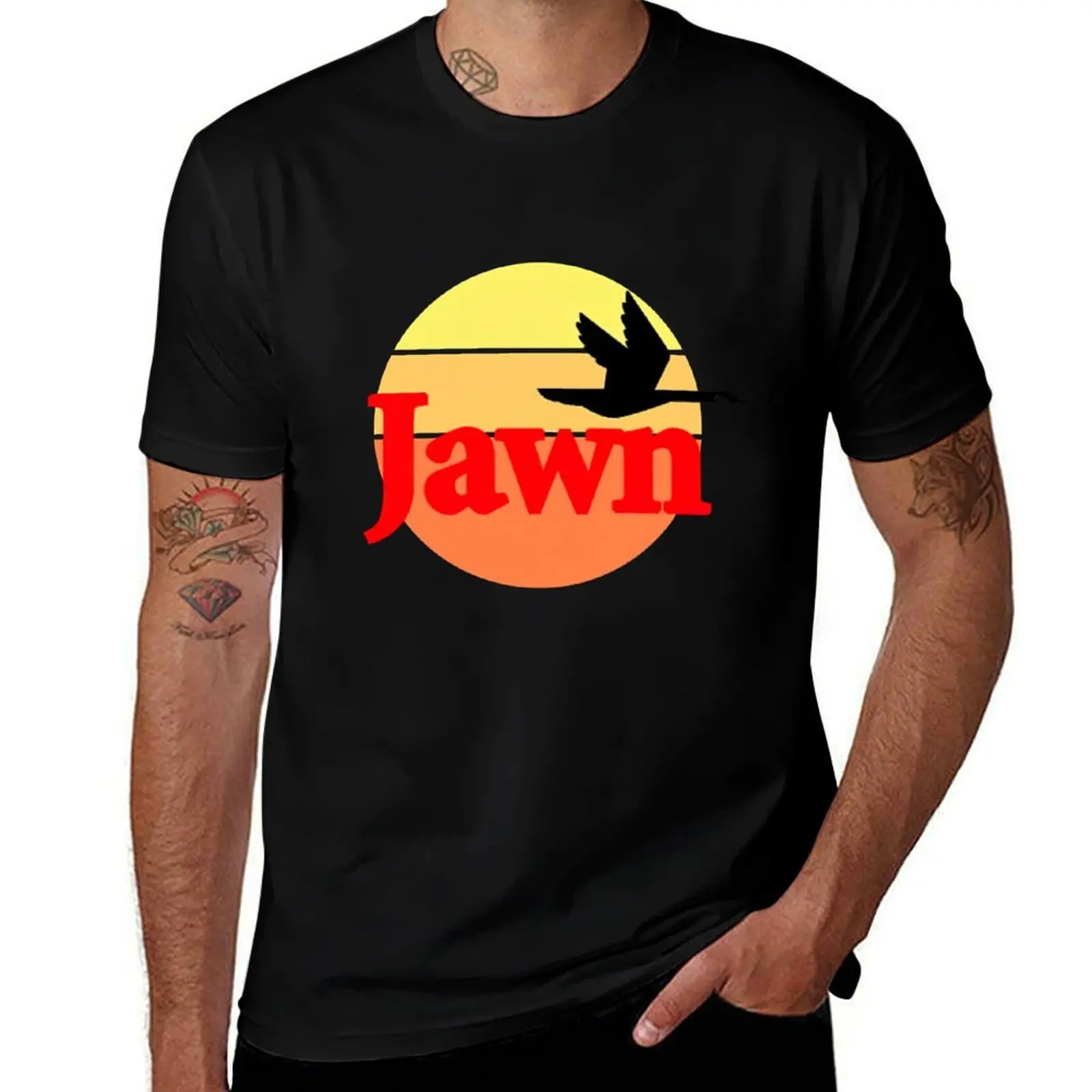 Фото Футболка Jawn Wawa, черная, из хлопка, однотонная, для мужчин, комплект хлопковых футболок, мужские футболки, забавная футболка с принтом №1