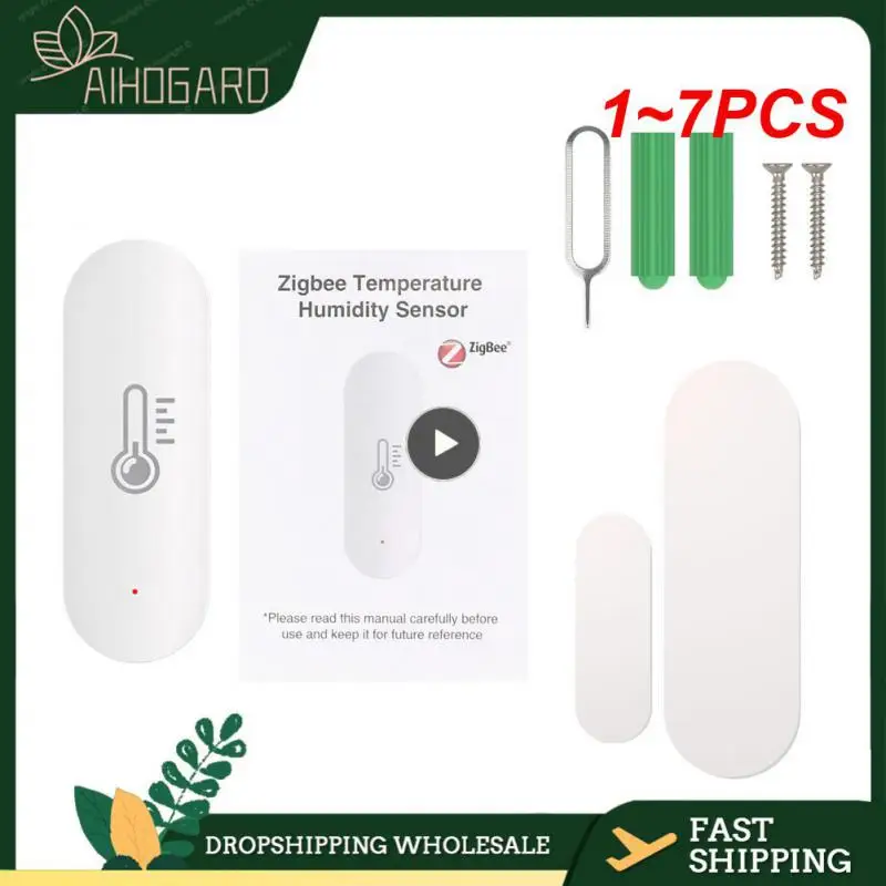 

1~7PCS Tuya WiFi Temperature Humidity Sensor Smart Life APP Monitor Smart Home Work With Alexa Home No Hub Required