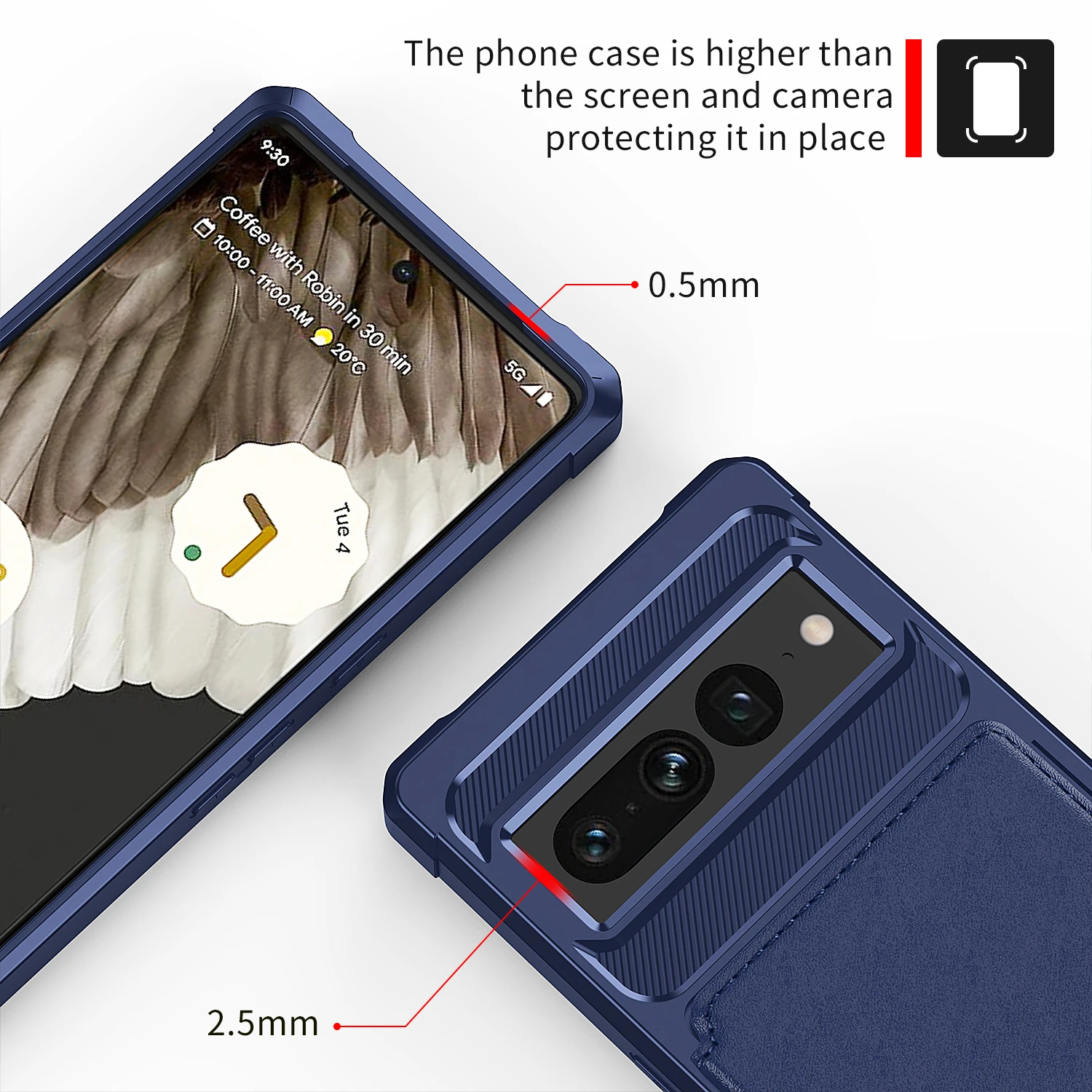 Shockproof Magnetic Card Slots Leather Cover Protect Case For Google Pixel 7 Pro