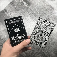 portable black cigarette case trend creative metal ultra thin sliding cover cigarette box 20 sticks available