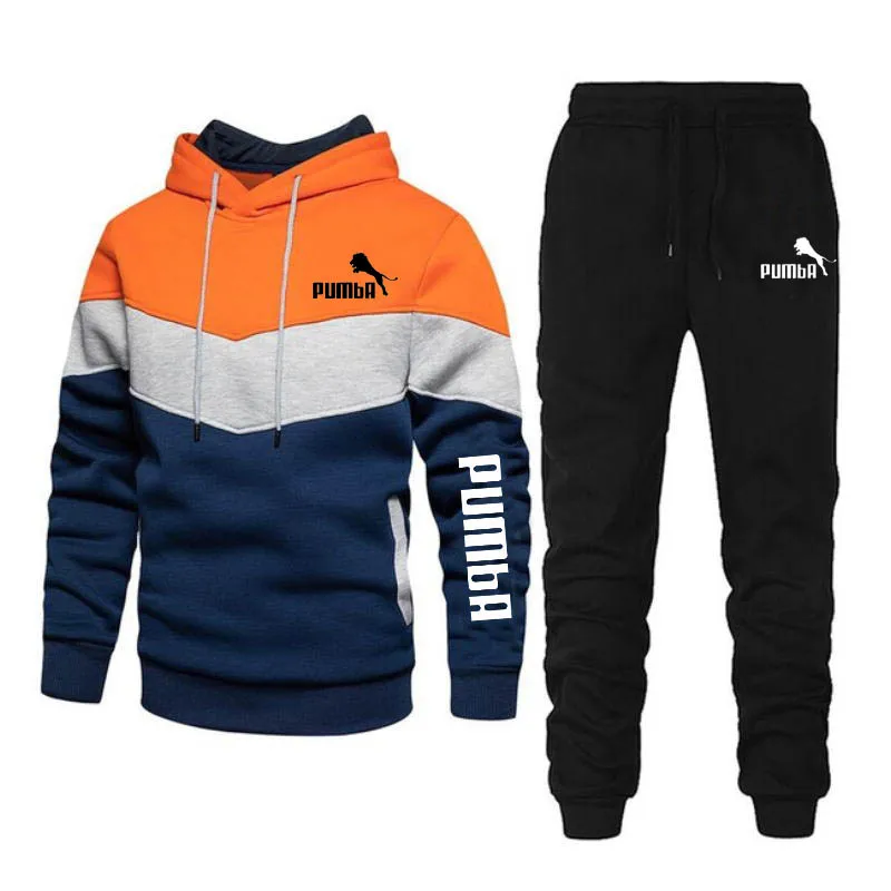 New men's autumn and winter set zippered hoodie+pants casual sportswear men's sportswear brand clothing sportswear