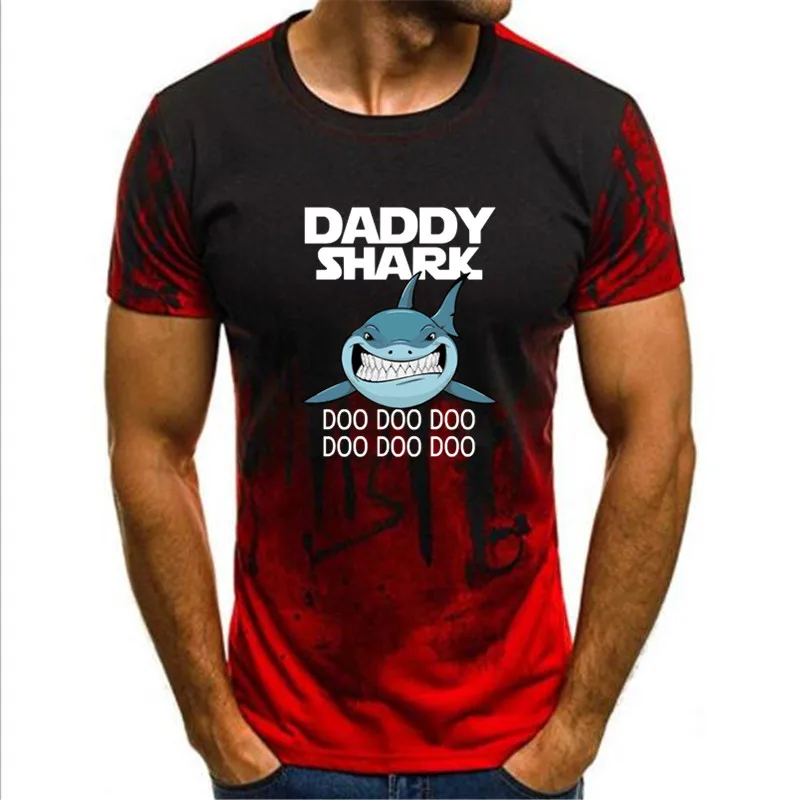 

2022 градиентные футболки с надписью папа Акула ДУ, мужские футболки, хипстерские футболки, Прямая поставка
