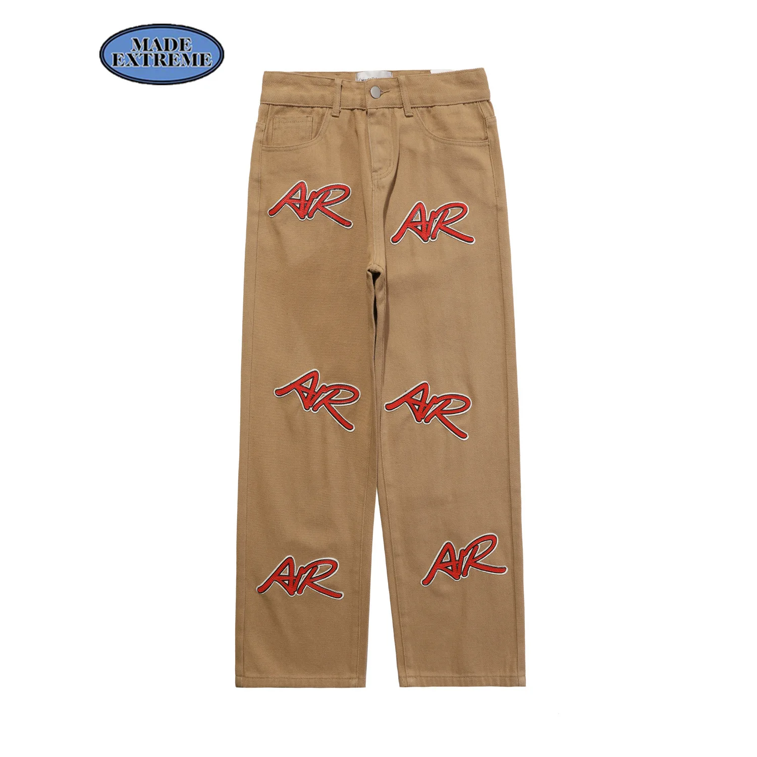 Madeextreme blackair 2022 vintage designer denim jeans hip hop letter enbroidery baggy cargo jeans men clothing kpop clothes