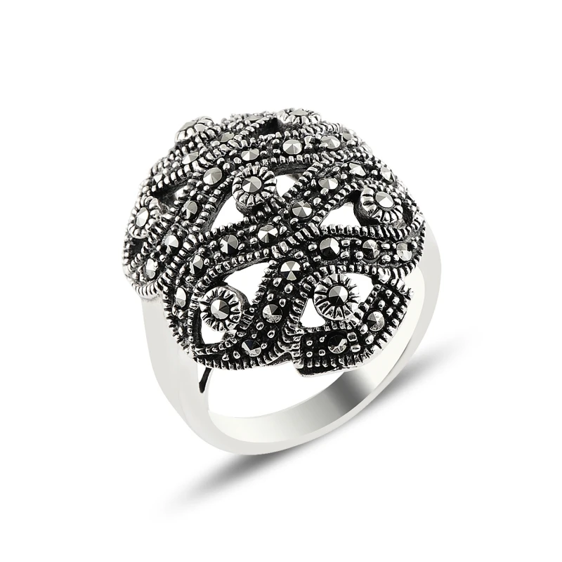

Серебряное кольцо 925 пробы Marcasite
