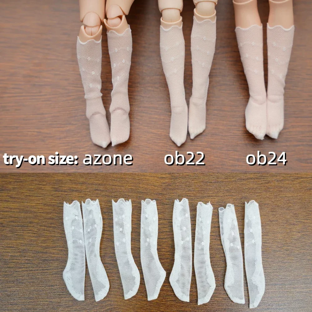 Фото Колготки Blyth с кружевной отделкой, длинные чулки в стиле Лолита для кукол Azone Momoko OB24, кружевные аксессуары для кукол OB22, OB27, YMY №5