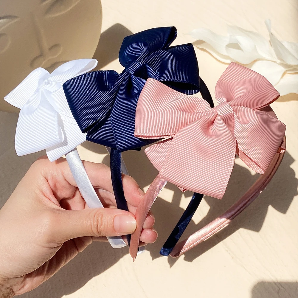 

1Piece Colorful Grosgrain Ribbon Bowknot Hairbands For Cute Girls Hair Hoop Handmade Hair Bands Headwear Kids Hair Accessories