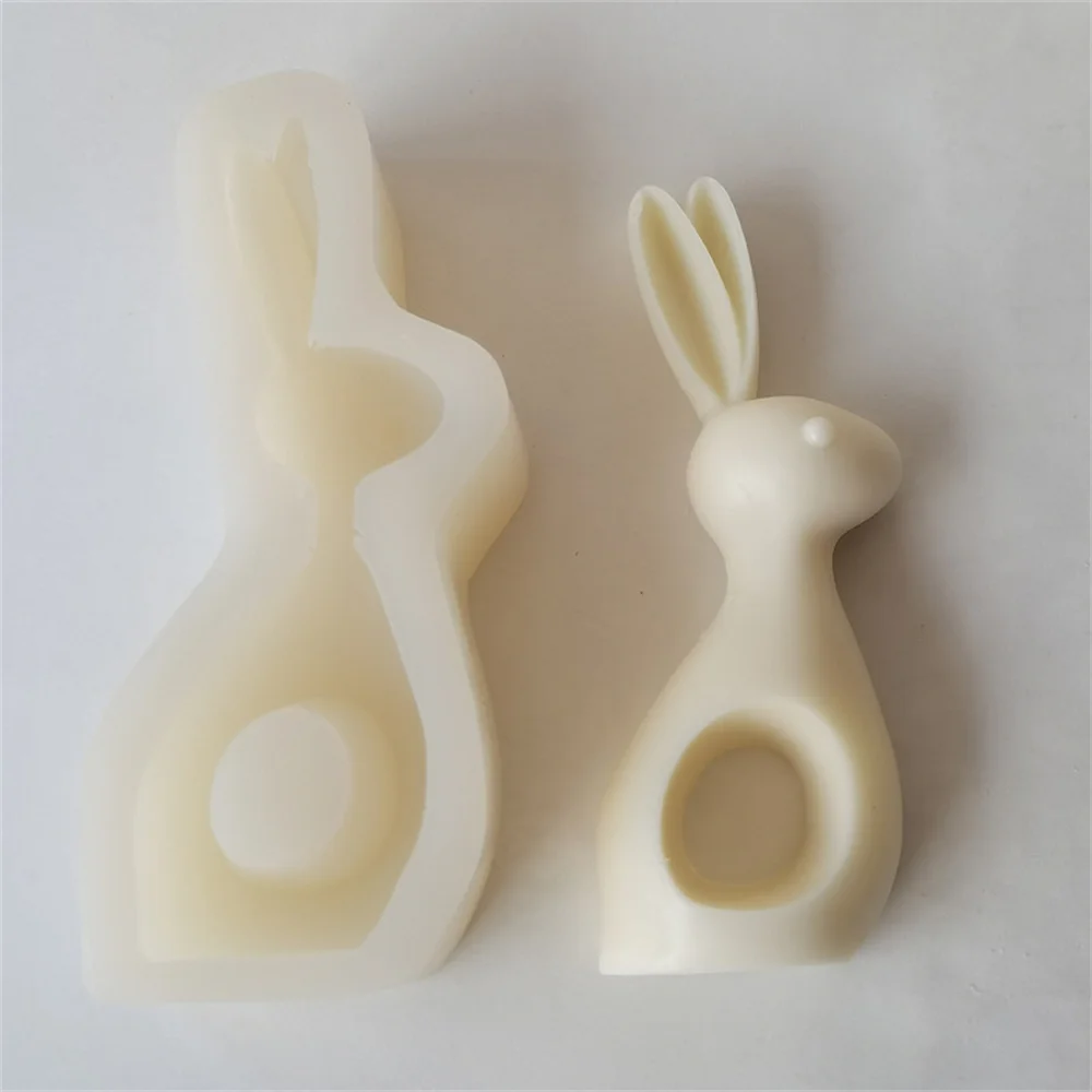 

Cute 3D Easter Bunny Candle Silicone Mold Rabbit Aromatic Candle Plaster Mould DIY Handmade Soap Making Tool Baking Decoration