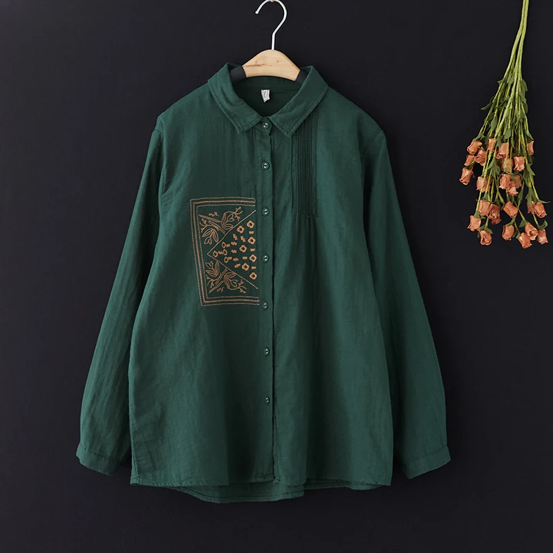 

YCMYUNYAN Embroidery Vintage Blouses Summer 2023 Loose Long Sleeve Tops Ladies Clothing New Chinese Style Women's Shirts