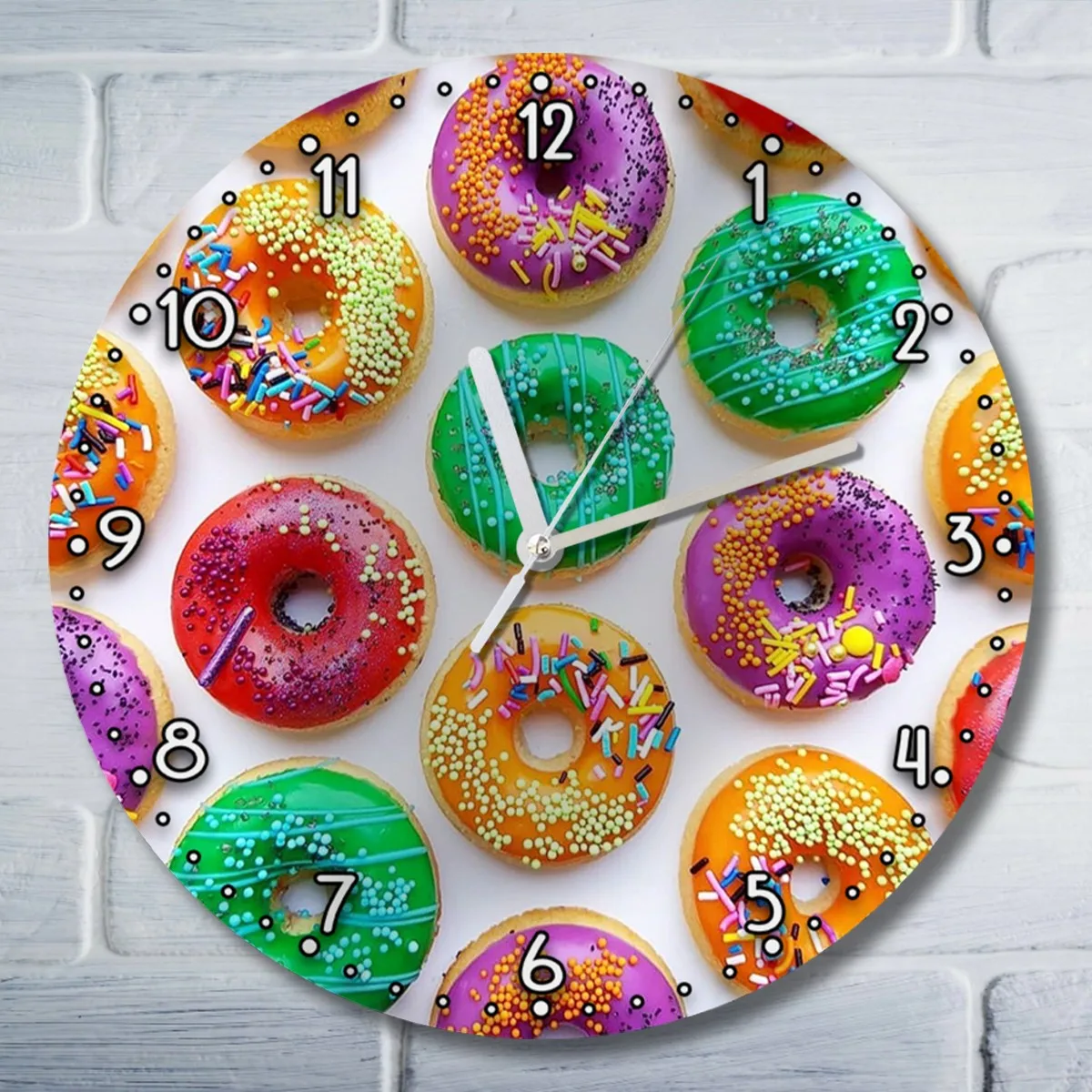 Настенные часы на кухню интерьерные декоративные УФ печать еда (пончик) - 47 |