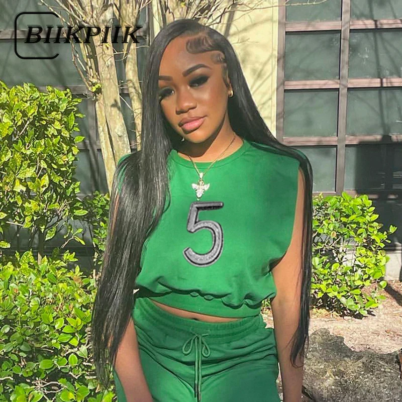 

Топы BIIKPIIK женские без рукавов, модные укороченные жилеты с круглым вырезом и надписью, повседневная женская одежда для бега и активного отд...