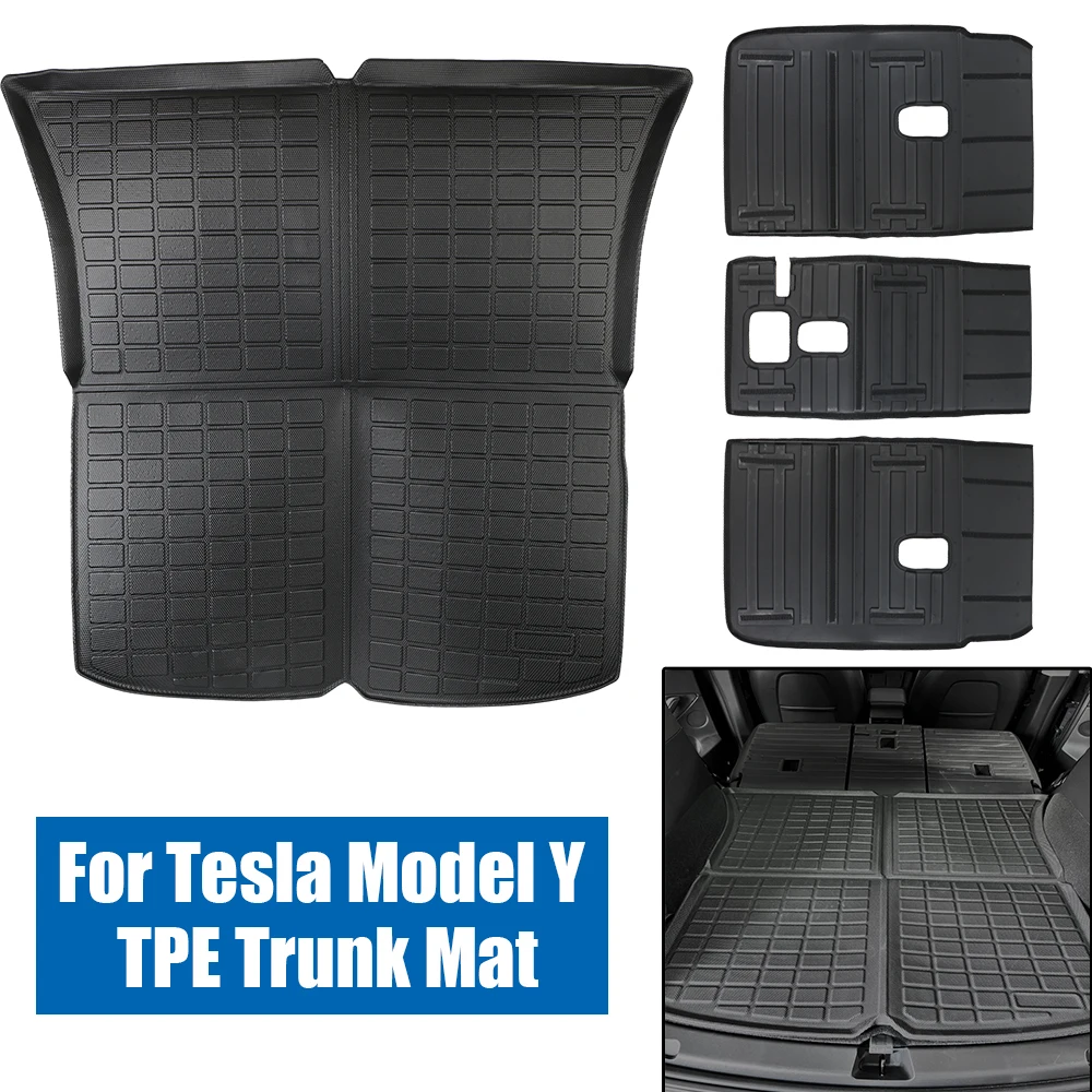 

Waterproof Car Boot Mat Rear Seat Back Cover Trunk Floor Curshion Cargo Liner Protector Accessories For Tesla Model Y 2019-2022