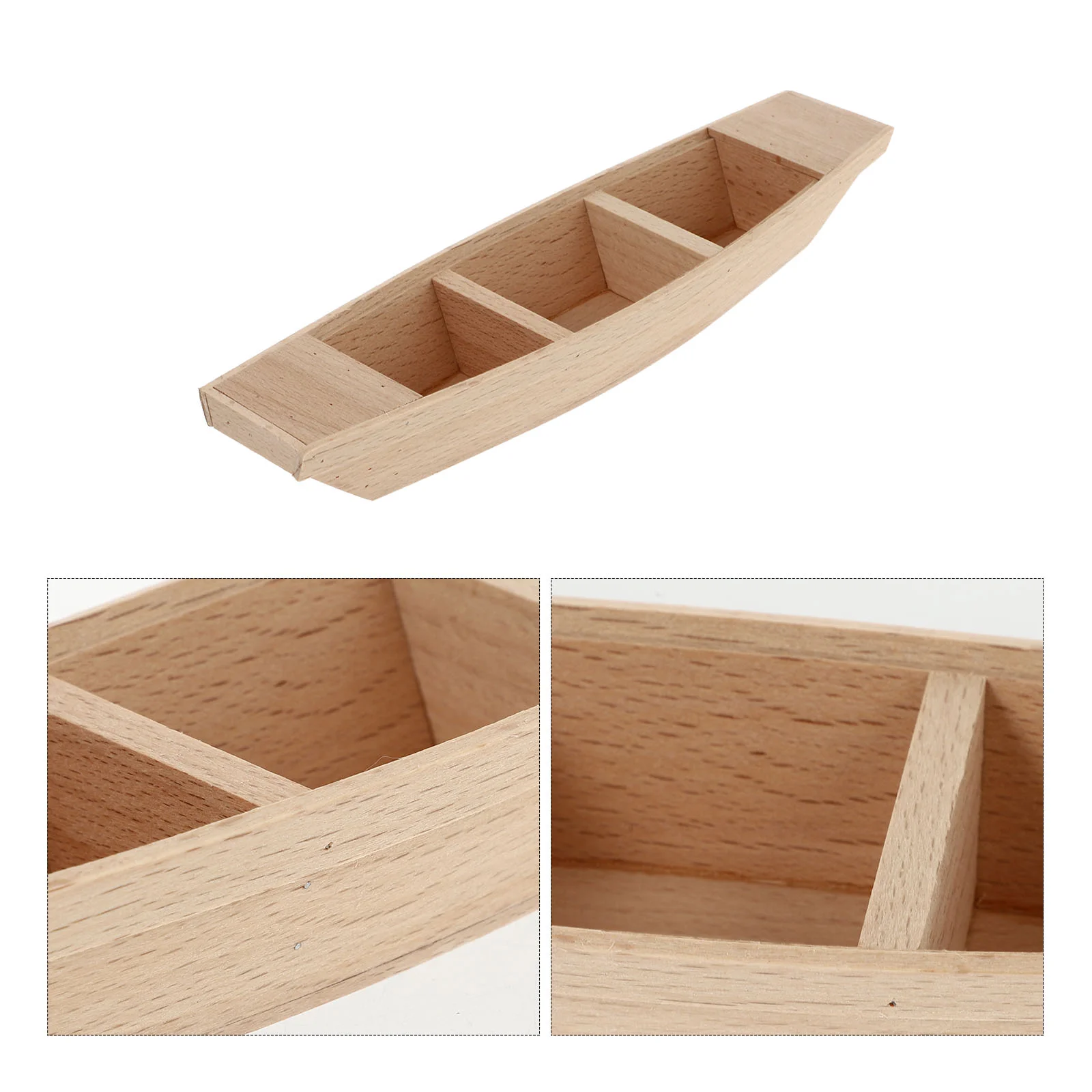 

Outdoor Home Decor Miniature Wooden Boat Micro Landscape Fishing Decors House 20X5.5X3CM Adornments Child