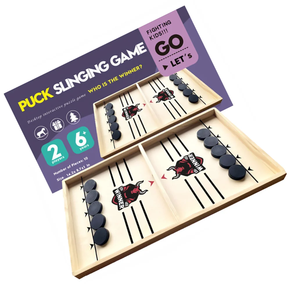 

Fast Sling Puck Game Games Toy Desktop Battle (Wooden Lubricious)