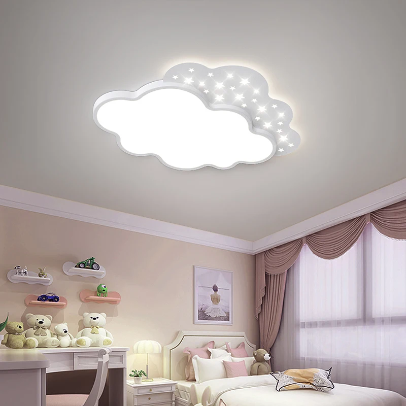 Nordic Simple Bedroom Ceiling Lights Minimalist Style Children's Living Room Study Light Modern Warm Cream Wind Household Lamps