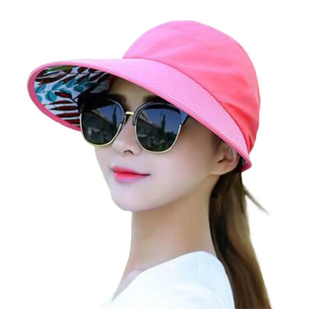 

Sun Hat women Wide Brim Fastener Tape Summer Sun Protection Folding Sun Hat Girl Holiday UV Protection Sun Hat