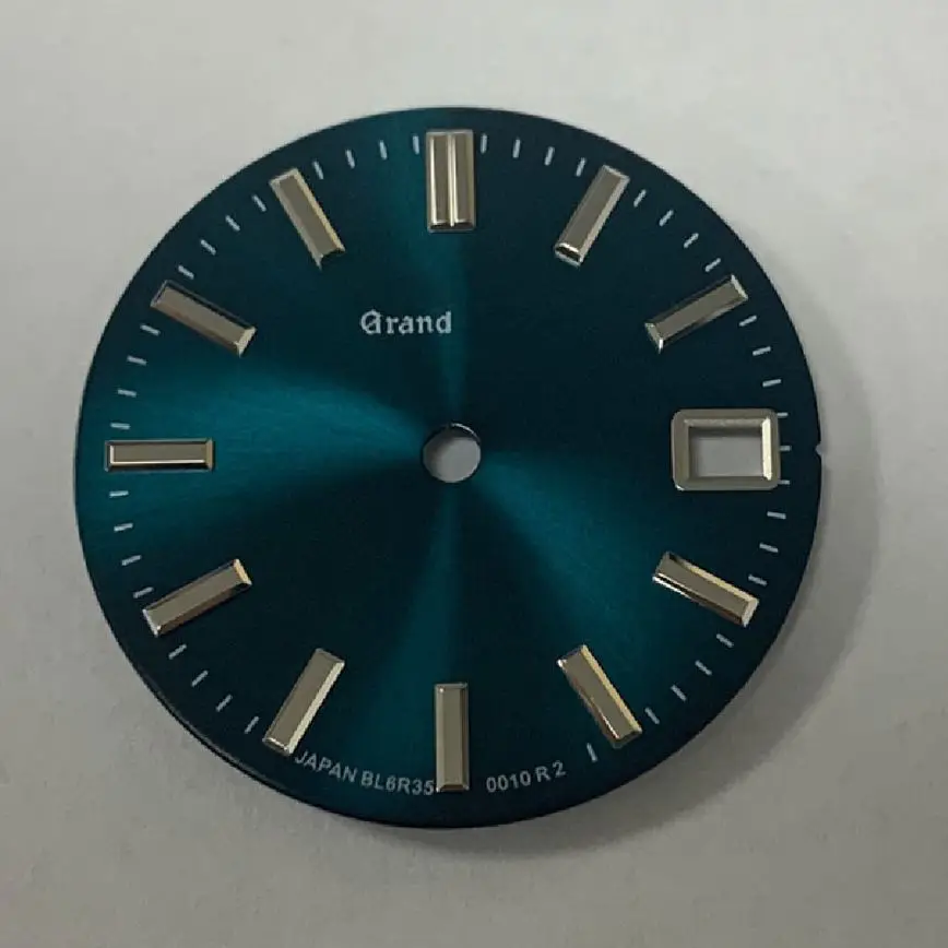 

New watch accessory dial Sunburst blue green black white 28.5MM non-luminous GS dial for NH35/36/4R/7S movement