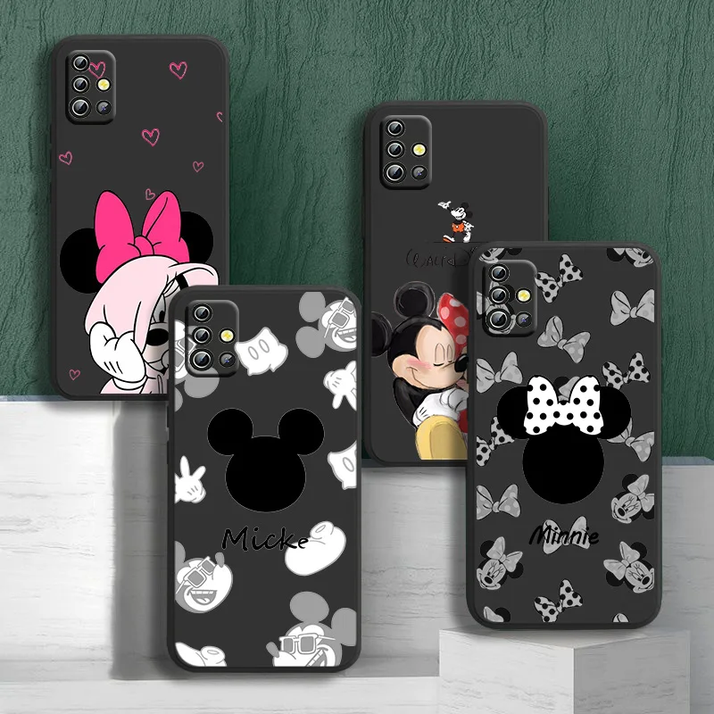 

Fashion Cute Mickey Phone Case For Samsung Galaxy A01 A11 A21 A31 A41 A51 A71 A81 A91 A42 A12 A02S Black Funda Cover Soft Capa